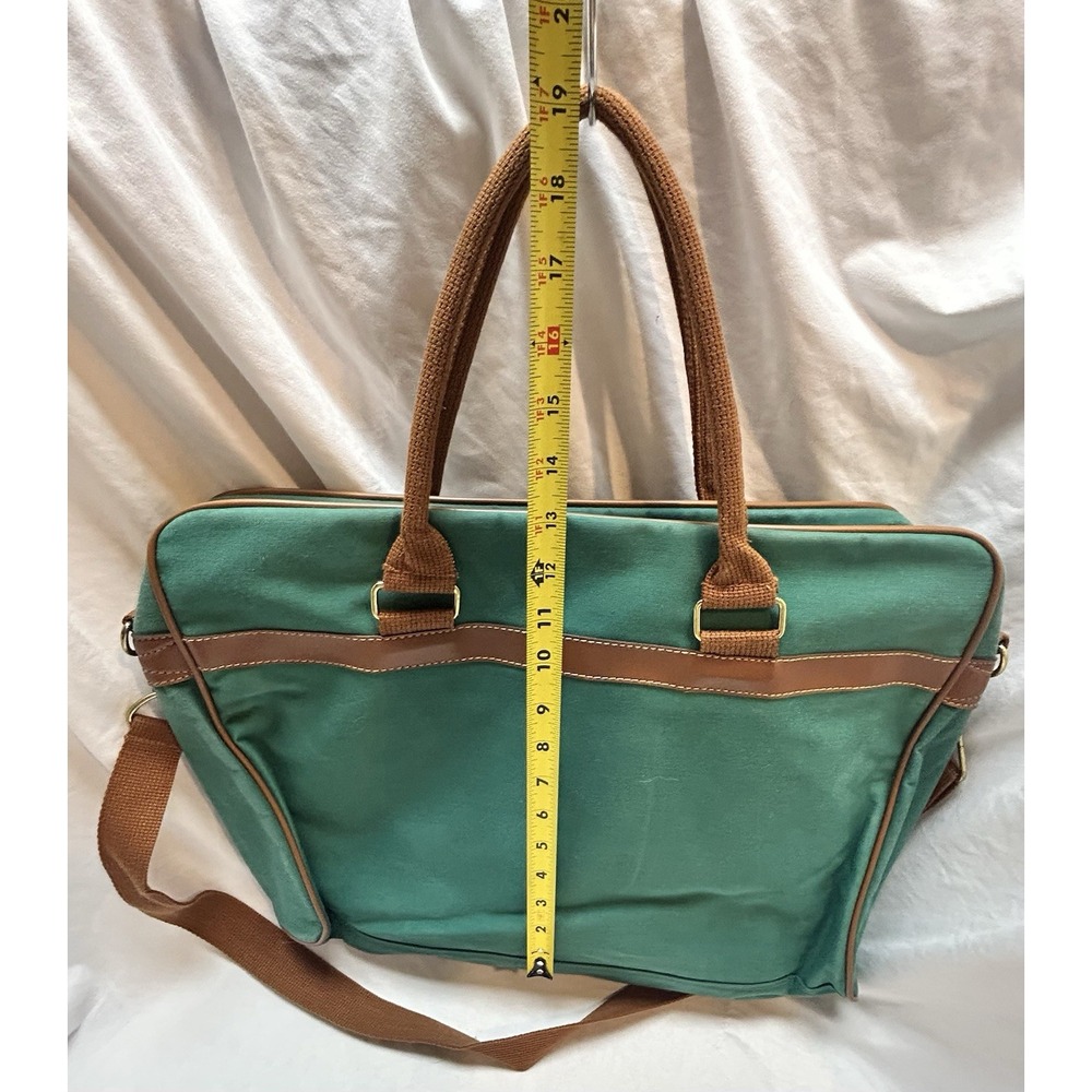VTG Polo Ralph Lauren Green Laptop Messenger Bag Classic Old Money 90s - Picture 6 of 9